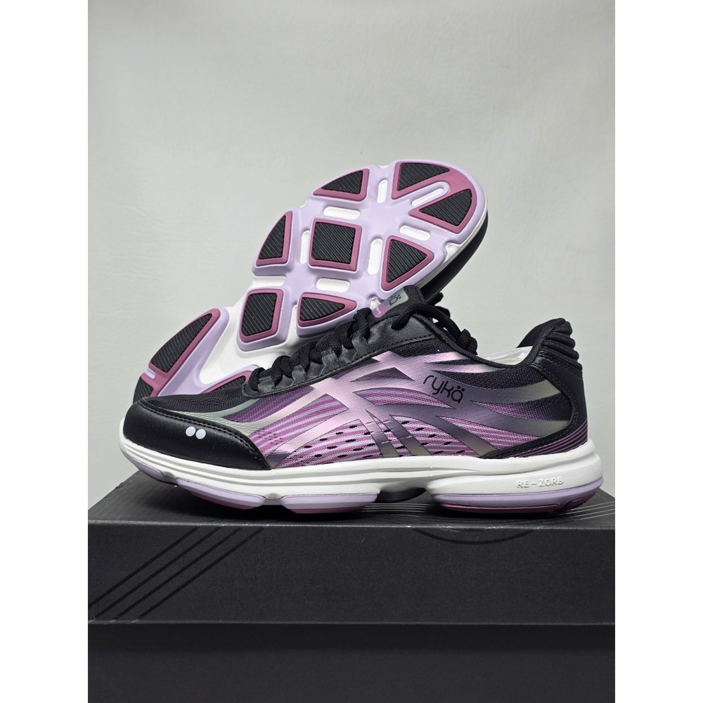 Ryka Devotion Plus 3 Size 8.5 Wide Womens Walking Sneaker Black/Pink New